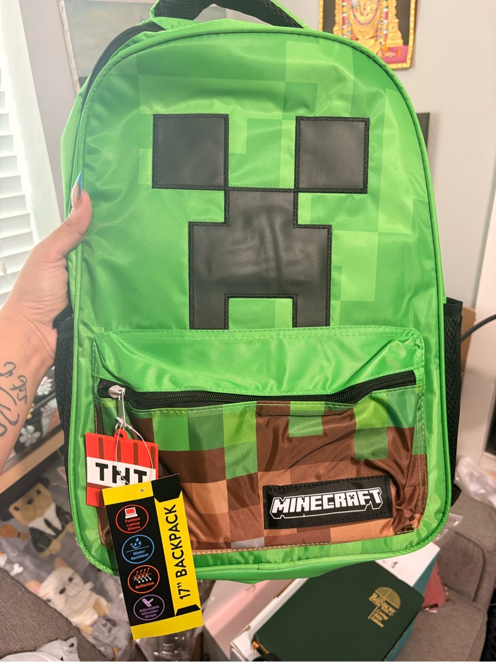 Creeper Green Backpack - Minecraft
